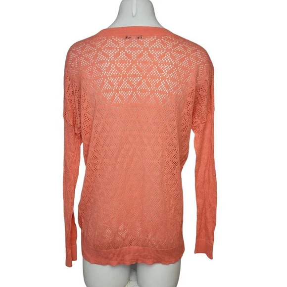 Madewell Coral Perforated Long Sleeve Top - Picture 4 of 7